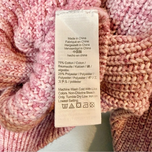 J. Crew Pink Marled Cotton Blend Women’s Chunky Crew Neck Preppy Sweater Sz M - Picture 7 of 11